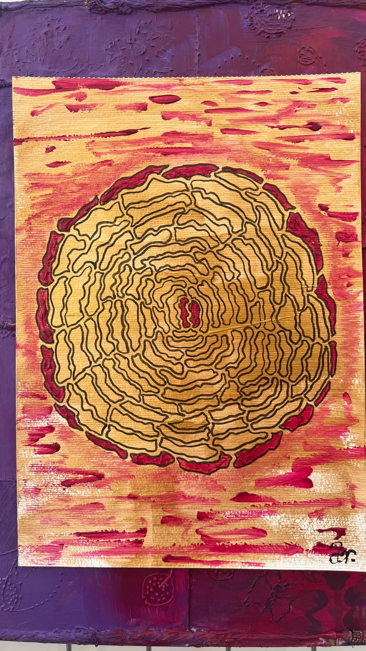 Hibiscus blossoms I, Acrylic on paper, 2026, by Anujalika.